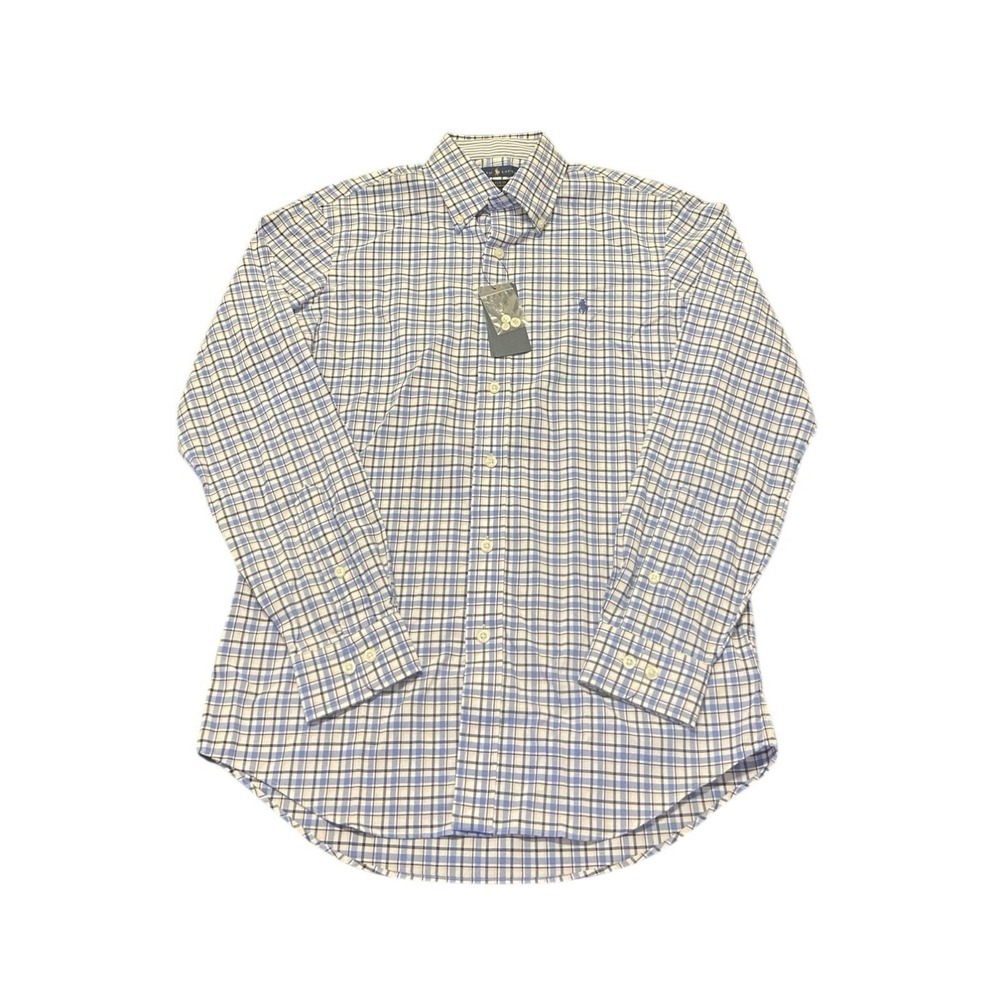 Polo Ralph Lauren Shirt Mens S Blue Plaid‎ Classic Fit Performance Stretch NWT